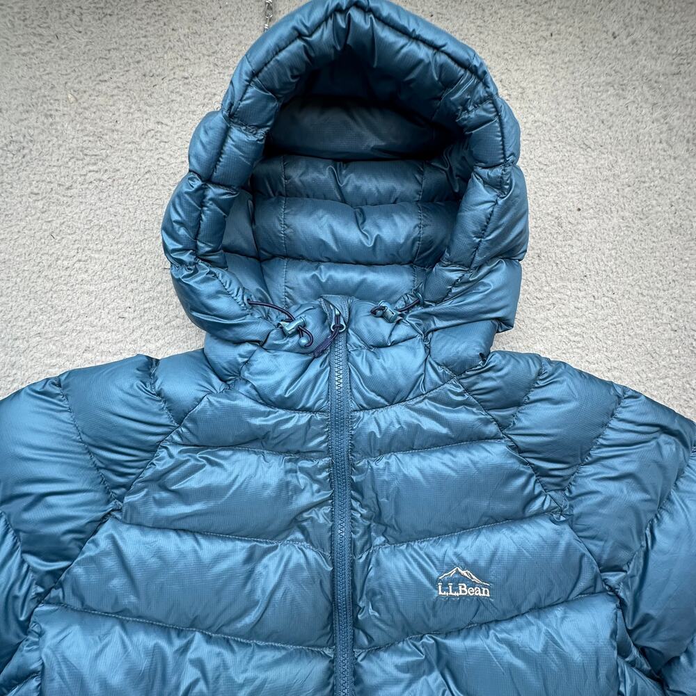 LL Bean Ultralight 850 Fill DownTek Down Hooded Jacket Womens Large Petite - Picture 7 of 14